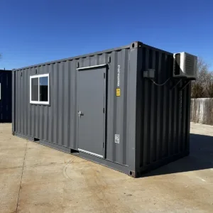 20ft 20’ Slate Gray Shiplap 120V Shipping Container Office Mini Split